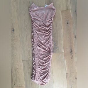 NWT Oh Polly Mable Roushed Pink Midd Dress